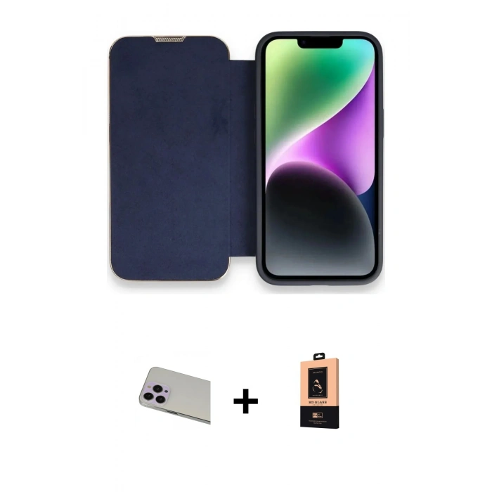 MARSİLYAN™- iPhone 13 Pro Max Kılıf Siluet Minimal Serisi - Şeffaf Maxco Cam Ekran Koruyucu + Rainbow Kamera Lens Koruma Cam - MR