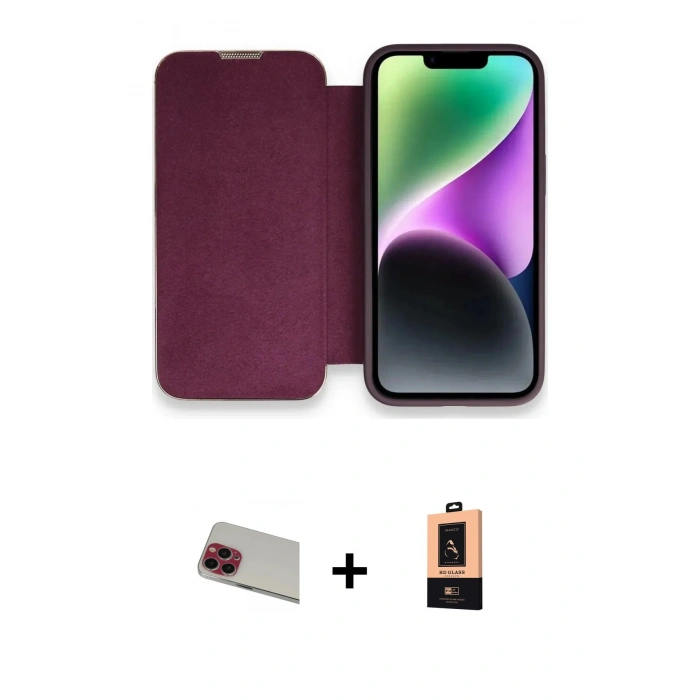 MARSİLYAN™- iPhone 13 Pro Max Kılıf Siluet Minimal Serisi - Şeffaf Maxco Cam Ekran Koruyucu + Rainbow Kamera Lens Koruma Cam - KI