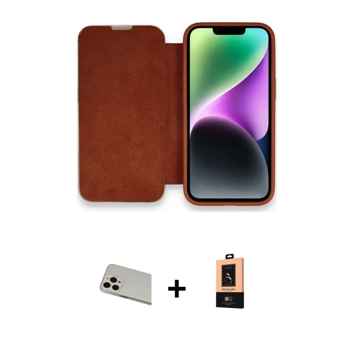 MARSİLYAN™- iPhone 13 Pro Max Kılıf Siluet Minimal Serisi - Şeffaf Maxco Cam Ekran Koruyucu + Rainbow Kamera Lens Koruma Cam - REGD