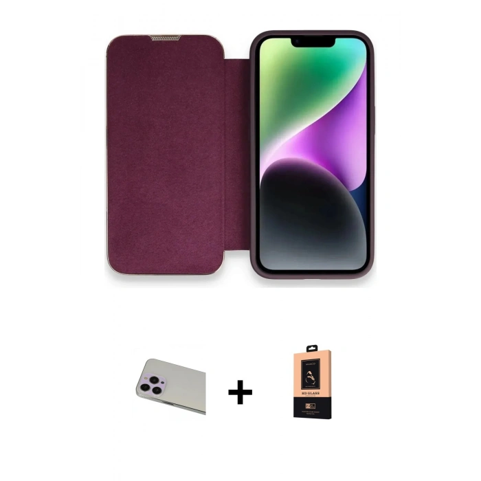 MARSİLYAN™- iPhone 13 Pro Max Kılıf Siluet Minimal Serisi - Şeffaf Maxco Cam Ekran Koruyucu + Rainbow Kamera Lens Koruma Cam - MR