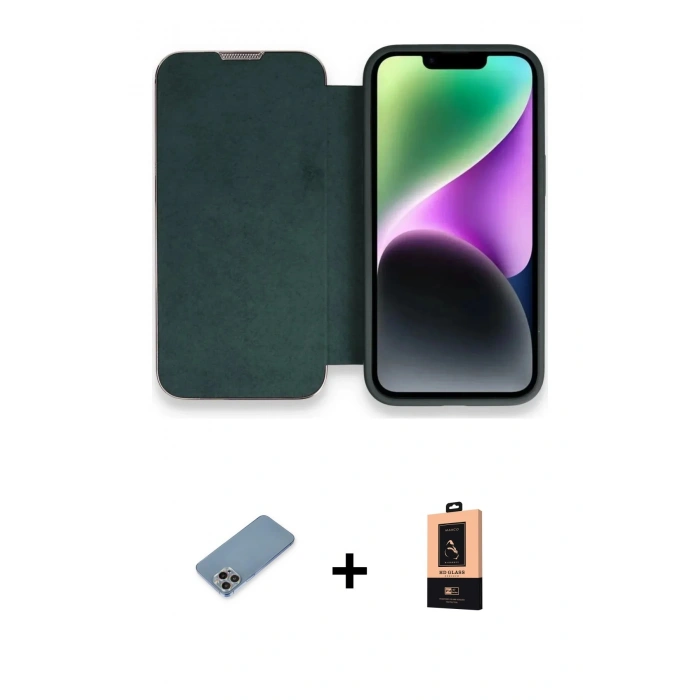 MARSİLYAN™- iPhone 13 Pro Max Kılıf Siluet Minimal Serisi - Şeffaf Maxco Cam Ekran Koruyucu + Shine Kamera Lens Koruma Cam - GI