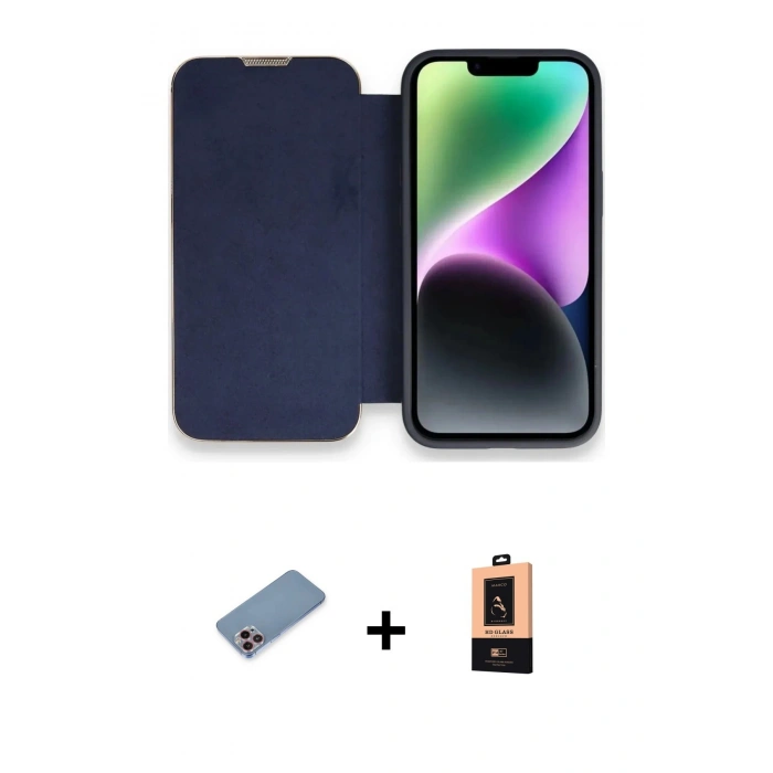 MARSİLYAN™- iPhone 13 Pro Max Kılıf Siluet Minimal Serisi - Şeffaf Maxco Cam Ekran Koruyucu + Shine Kamera Lens Koruma Cam - PE
