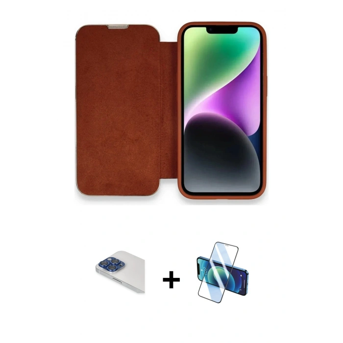 MARSİLYAN™- iPhone 13 Pro Max Kılıf Siluet Minimal Serisi - Siyah 3D Antistatik Cam Ekran Koruyucu + Pers Alüminyum Kamera Lens - LT