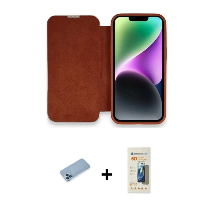 MARSİLYAN™- iPhone 13 Pro Max Kılıf Siluet Minimal Serisi - Siyah 6D Mat Seramik Hayalet Nano Ekran Koruyucu + Shine Kamera Lens Koruma Cam - MI