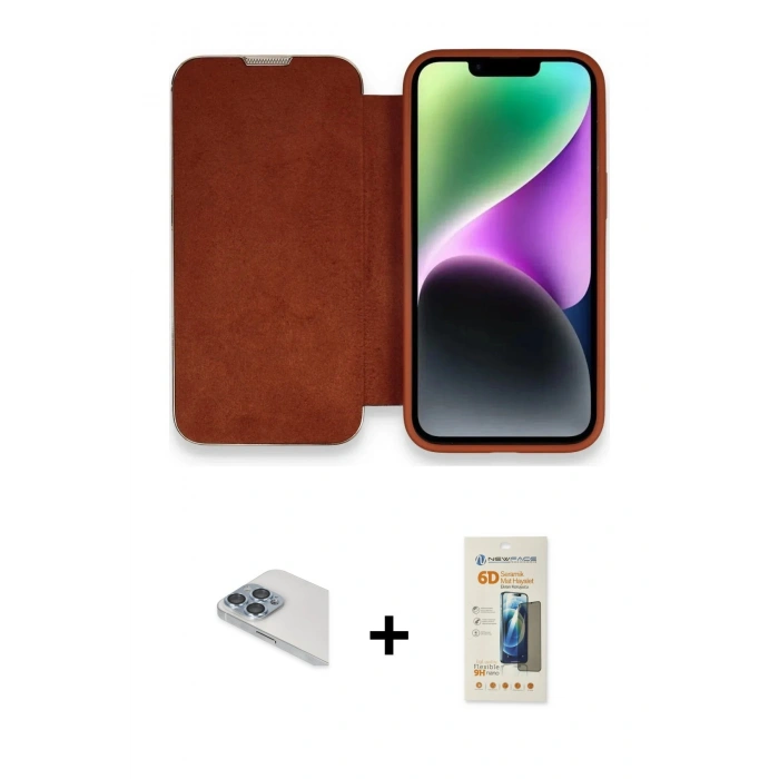 MARSİLYAN™- iPhone 13 Pro Max Kılıf Siluet Minimal Serisi - Siyah 6D Mat Seramik Hayalet Nano Ekran Koruyucu + Pers Alüminyum Kamera Lens - SABE