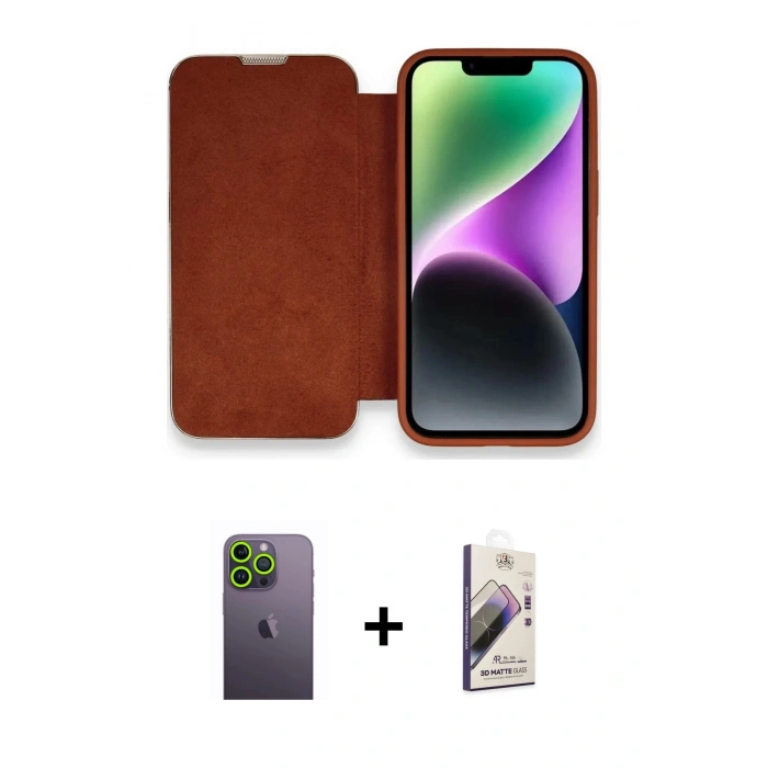 MARSİLYAN™- iPhone 13 Pro Max Kılıf Siluet Minimal Serisi - Siyah Bilvis 3D Mat Cam Ekran Koruyucu + Neon Fosforlu Kamera Lens - YL