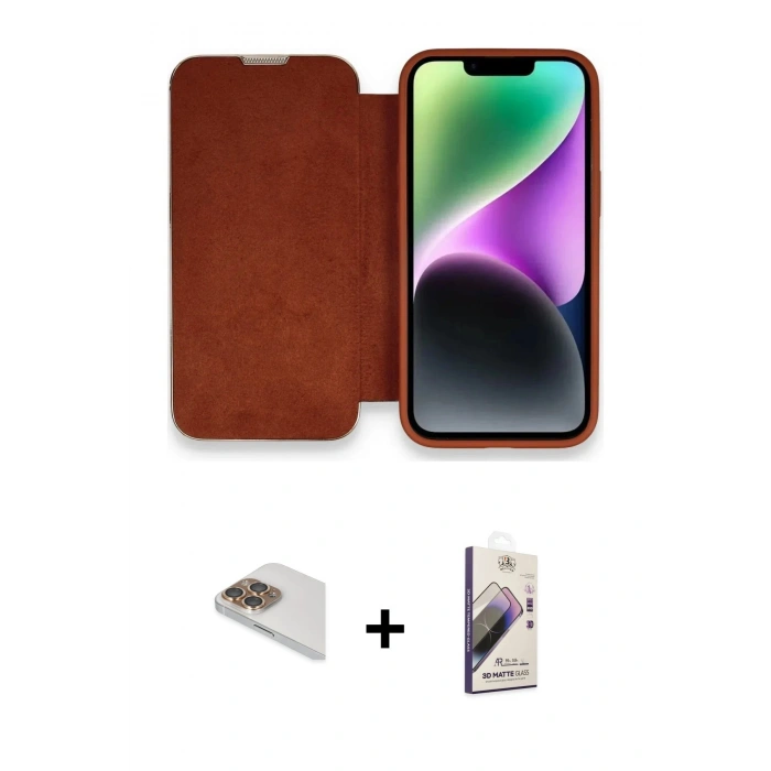 MARSİLYAN™- iPhone 13 Pro Max Kılıf Siluet Minimal Serisi - Siyah Bilvis 3D Mat Cam Ekran Koruyucu + Pers Alüminyum Kamera Lens - GD