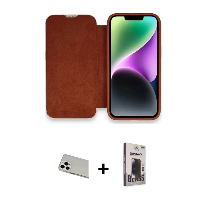 MARSİLYAN™- iPhone 13 Pro Max Kılıf Siluet Minimal Serisi - Siyah Bilvis Hayalet Cam Ekran Koruyucu + Rainbow Kamera Lens Koruma Cam - BZ