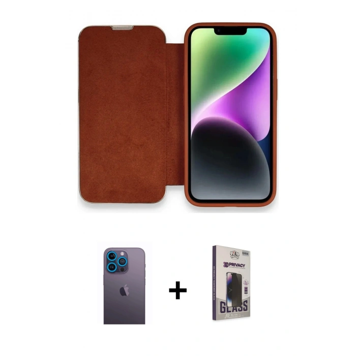 MARSİLYAN™- iPhone 13 Pro Max Kılıf Siluet Minimal Serisi - Siyah Bilvis Hayalet Cam Ekran Koruyucu + Neon Fosforlu Kamera Lens - MI
