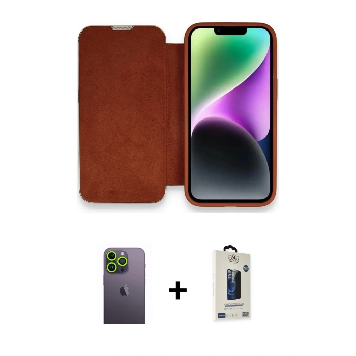 MARSİLYAN™- iPhone 13 Pro Max Kılıf Siluet Minimal Serisi - Siyah Bilvis Hayalet Cam Ekran Koruyucu + Neon Fosforlu Kamera Lens - YL