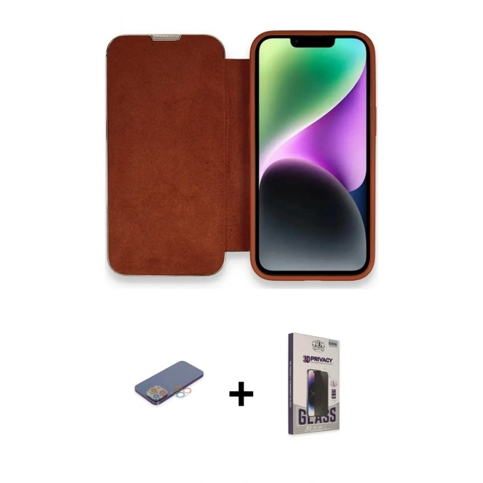 MARSİLYAN™- iPhone 13 Pro Max Kılıf Siluet Minimal Serisi - Siyah Bilvis Hayalet Cam Ekran Koruyucu + Renkli Kamera Lens Koruma Cam - PE