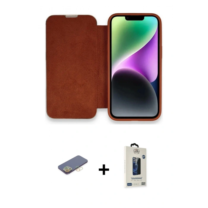 MARSİLYAN™- iPhone 13 Pro Max Kılıf Siluet Minimal Serisi - Siyah Bilvis Hayalet Cam Ekran Koruyucu + Renkli Kamera Lens Koruma Cam - SI
