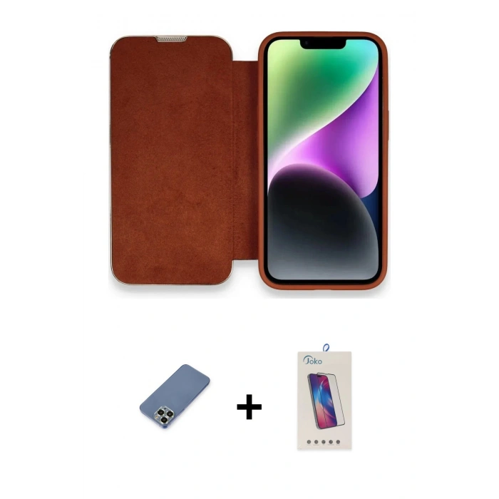 MARSİLYAN™- iPhone 13 Pro Max Kılıf Siluet Minimal Serisi - Siyah Joko 5D Cam + Açık Yeşil Metal Kamera Lens Koruma Cam