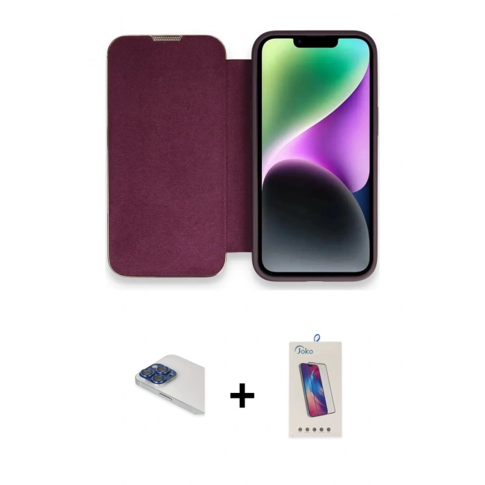 MARSİLYAN™- iPhone 13 Pro Max Kılıf Siluet Minimal Serisi - Siyah Joko 5D Cam + Pers Alüminyum Kamera Lens - LT