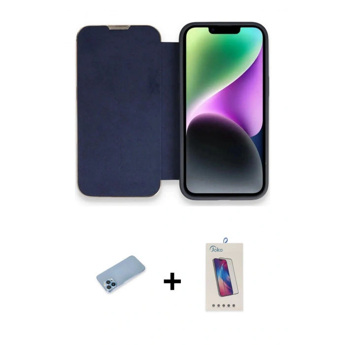 MARSİLYAN™- iPhone 13 Pro Max Kılıf Siluet Minimal Serisi - Siyah Joko 5D Cam + Shine Kamera Lens Koruma Cam - MI