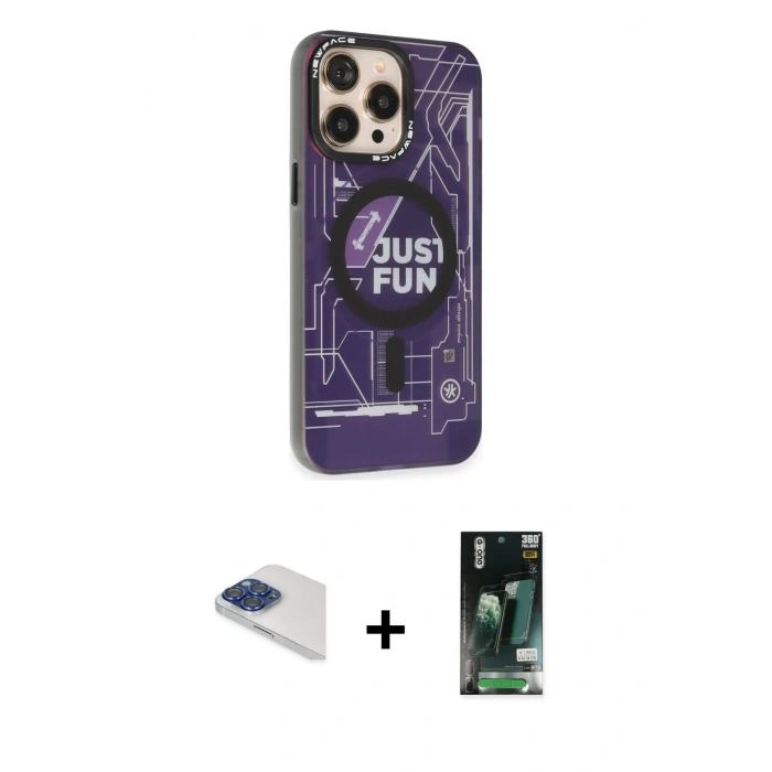 MARSİLYAN™- iPhone 13 Pro Max Kılıf Siluet Modern Koleksiyonu - Şeffaf 360 Full Body Arka Koruyucu + Pers Alüminyum Kamera Lens - LT