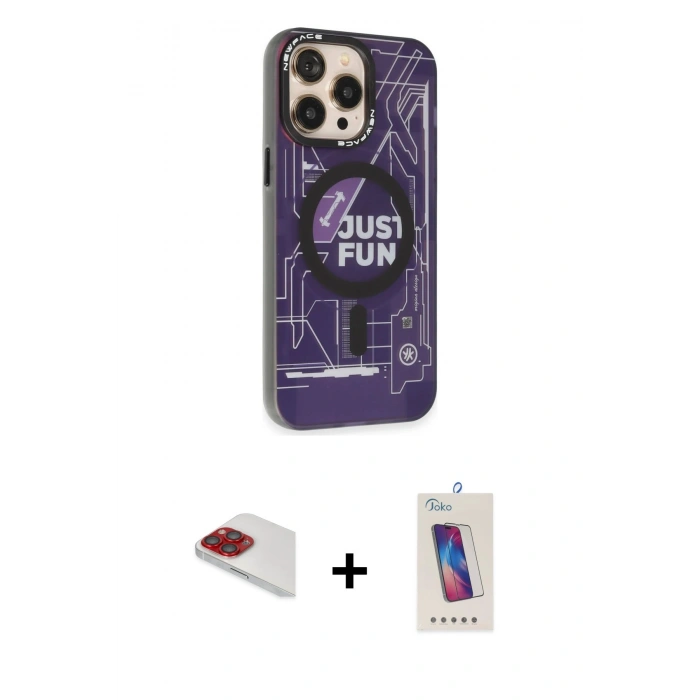 MARSİLYAN™- iPhone 13 Pro Max Kılıf Siluet Modern Koleksiyonu - Siyah Joko 5D Cam + Pers Alüminyum Kamera Lens - KI