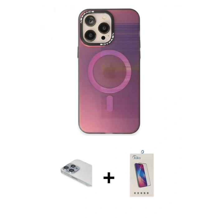 MARSİLYAN™- iPhone 13 Pro Max Kılıf Siluet Modern Koleksiyonu - Siyah Joko 5D Cam + Pers Alüminyum Kamera Lens - SABE