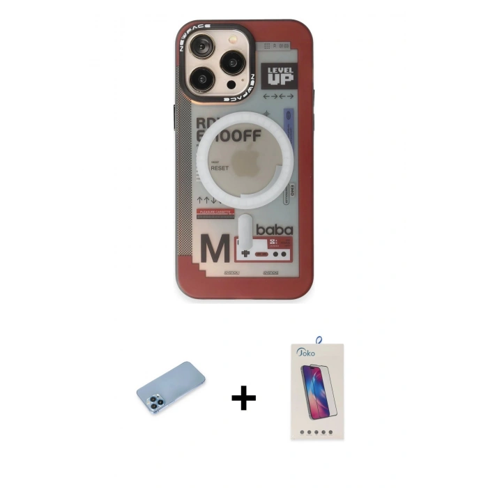 MARSİLYAN™- iPhone 13 Pro Max Kılıf Siluet Modern Koleksiyonu - Siyah Joko 5D Cam + Shine Kamera Lens Koruma Cam - MI