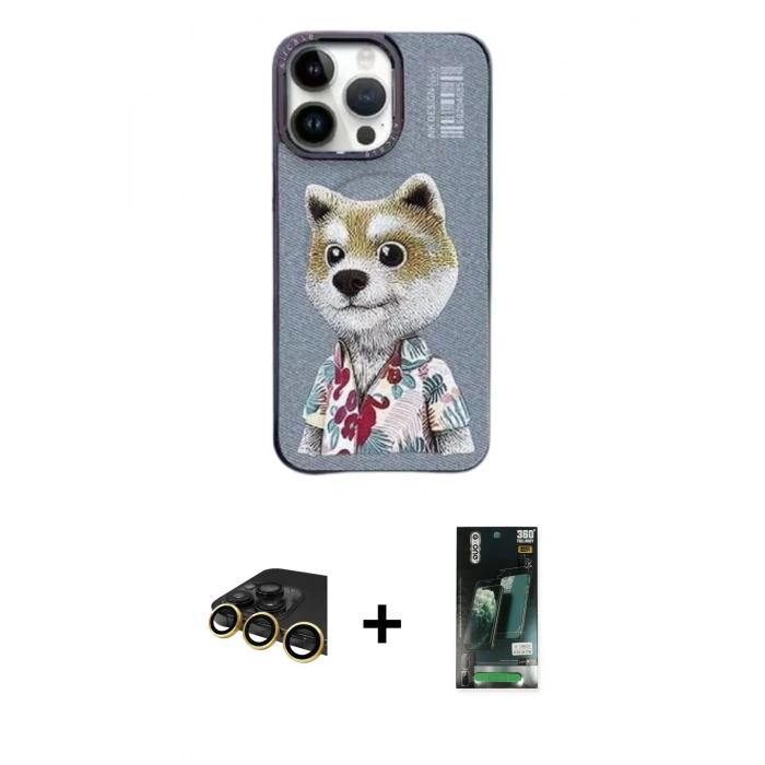 MARSİLYAN™- iPhone 13 Pro Max Kılıf Siluet Modern Özel Seri - Şeffaf 360 Full Body Arka Koruyucu + Raze Metal Kamera Lens - GD
