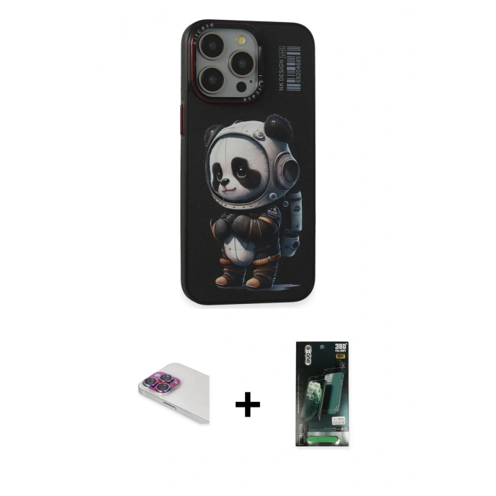 MARSİLYAN™- iPhone 13 Pro Max Kılıf Siluet Modern Özel Seri - Şeffaf 360 Full Body Arka Koruyucu + Pers Alüminyum Kamera Lens - GI