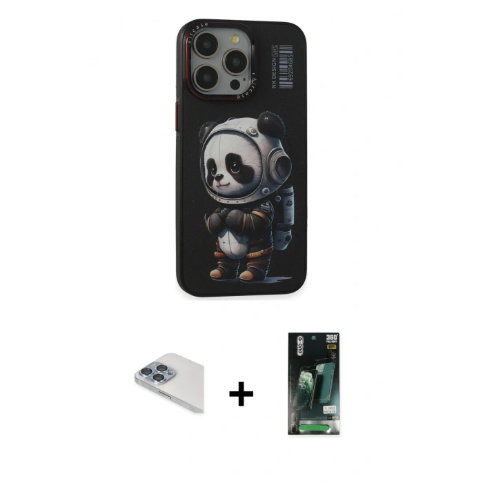 MARSİLYAN™- iPhone 13 Pro Max Kılıf Siluet Modern Özel Seri - Şeffaf 360 Full Body Arka Koruyucu + Pers Alüminyum Kamera Lens - SABE
