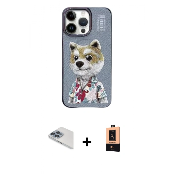 MARSİLYAN™- iPhone 13 Pro Max Kılıf Siluet Modern Özel Seri - Şeffaf Maxco Cam Ekran Koruyucu + Pers Alüminyum Kamera Lens - SABE