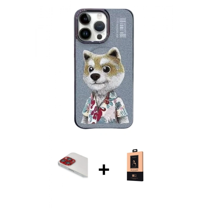 MARSİLYAN™- iPhone 13 Pro Max Kılıf Siluet Modern Özel Seri - Şeffaf Maxco Cam Ekran Koruyucu + Pers Alüminyum Kamera Lens - KI