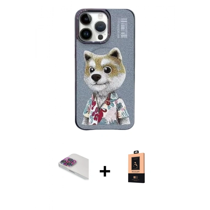 MARSİLYAN™- iPhone 13 Pro Max Kılıf Siluet Modern Özel Seri - Şeffaf Maxco Cam Ekran Koruyucu + Pers Alüminyum Kamera Lens - GI