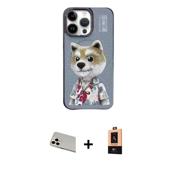 MARSİLYAN™- iPhone 13 Pro Max Kılıf Siluet Modern Özel Seri - Şeffaf Maxco Cam Ekran Koruyucu + Rainbow Kamera Lens Koruma Cam - BZ