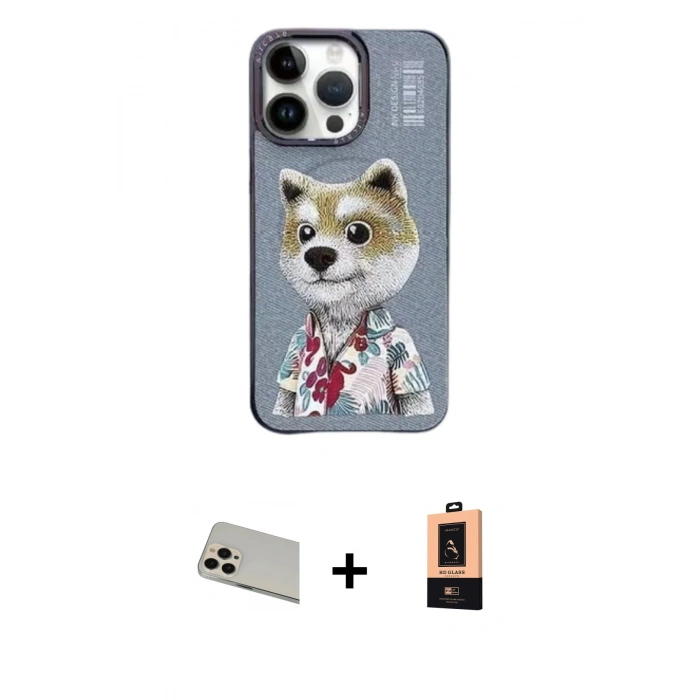 MARSİLYAN™- iPhone 13 Pro Max Kılıf Siluet Modern Özel Seri - Şeffaf Maxco Cam Ekran Koruyucu + Rainbow Kamera Lens Koruma Cam - REGD