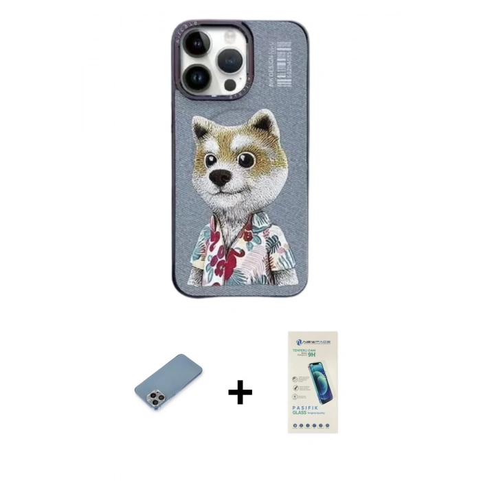 MARSİLYAN™- iPhone 13 Pro Max Kılıf Siluet Modern Özel Seri - Şeffaf Pasifik Cam Ekran Koruyucu + Shine Kamera Lens Koruma Cam - GI