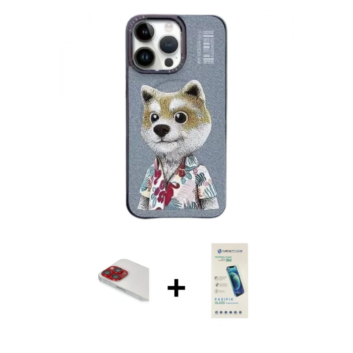 MARSİLYAN™- iPhone 13 Pro Max Kılıf Siluet Modern Özel Seri - Şeffaf Pasifik Cam Ekran Koruyucu + Pers Alüminyum Kamera Lens - KI