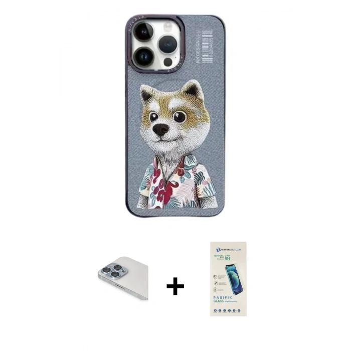MARSİLYAN™- iPhone 13 Pro Max Kılıf Siluet Modern Özel Seri - Şeffaf Pasifik Cam Ekran Koruyucu + Pers Alüminyum Kamera Lens - SABE