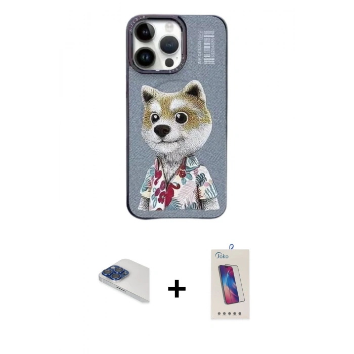 MARSİLYAN™- iPhone 13 Pro Max Kılıf Siluet Modern Özel Seri - Siyah Joko 5D Cam + Pers Alüminyum Kamera Lens - LT