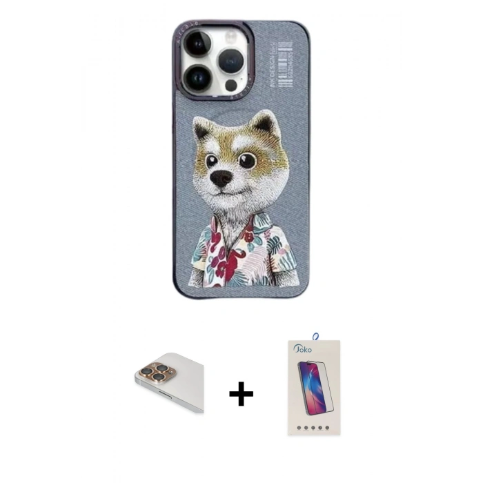 MARSİLYAN™- iPhone 13 Pro Max Kılıf Siluet Modern Özel Seri - Siyah Joko 5D Cam + Pers Alüminyum Kamera Lens - GD
