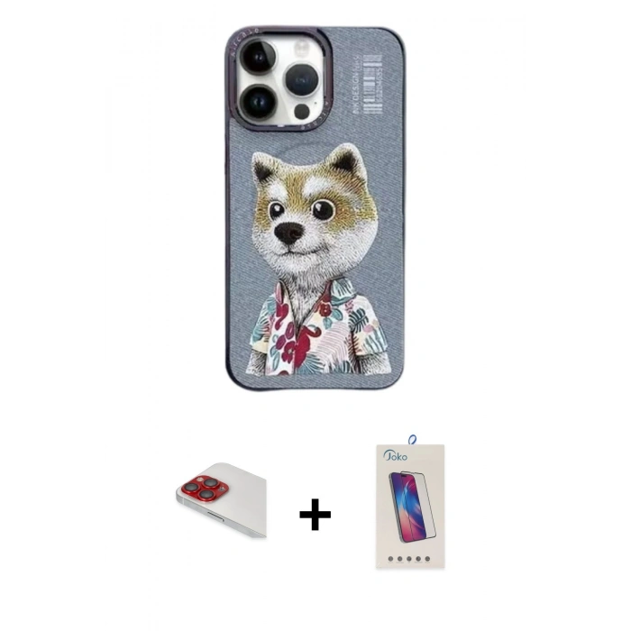 MARSİLYAN™- iPhone 13 Pro Max Kılıf Siluet Modern Özel Seri - Siyah Joko 5D Cam + Pers Alüminyum Kamera Lens - KI