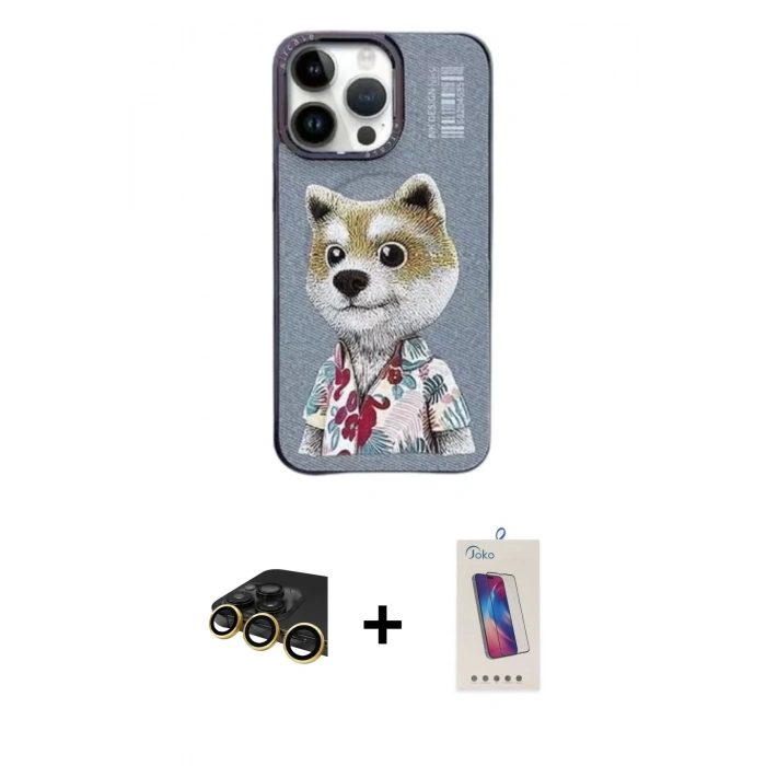 MARSİLYAN™- iPhone 13 Pro Max Kılıf Siluet Modern Özel Seri - Siyah Joko 5D Cam + Raze Metal Kamera Lens - GD