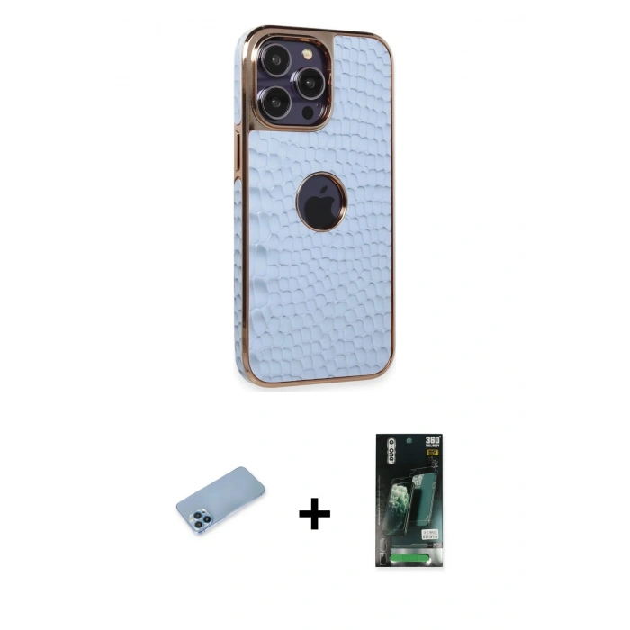 MARSİLYAN™- iPhone 13 Pro Max Kılıf Ufuk Form Prime - Şeffaf 360 Full Body Arka Koruyucu + Shine Kamera Lens Koruma Cam - MI