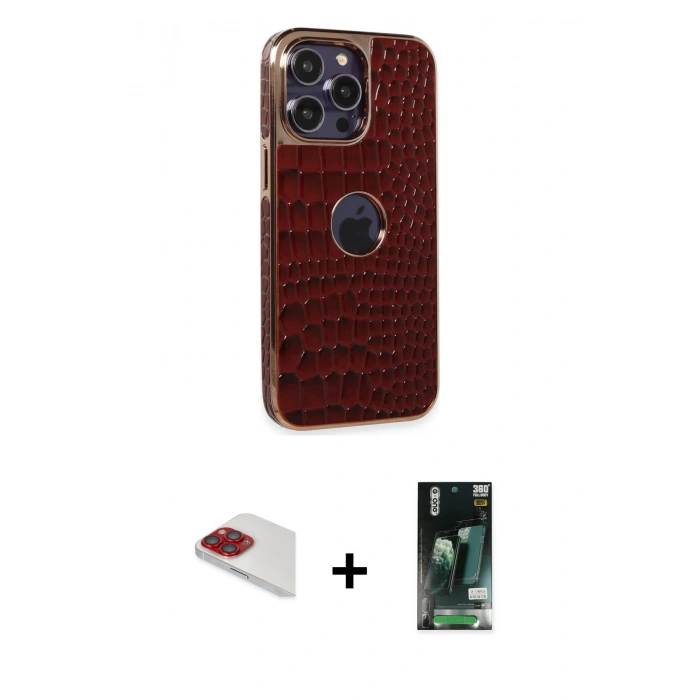 MARSİLYAN™- iPhone 13 Pro Max Kılıf Ufuk Form Prime - Şeffaf 360 Full Body Arka Koruyucu + Pers Alüminyum Kamera Lens - KI