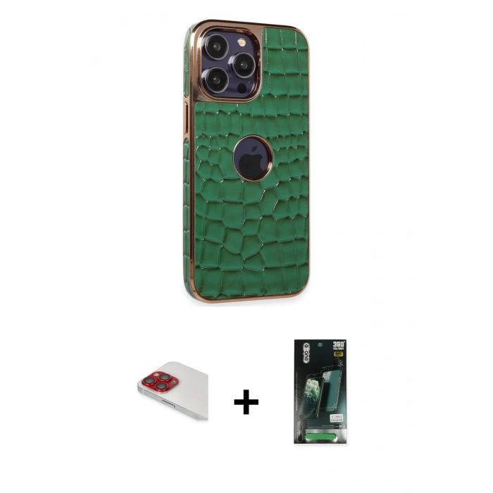 MARSİLYAN™- iPhone 13 Pro Max Kılıf Ufuk Form Prime - Şeffaf 360 Full Body Arka Koruyucu + Pers Alüminyum Kamera Lens - KI