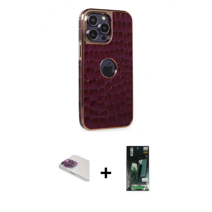 MARSİLYAN™- iPhone 13 Pro Max Kılıf Ufuk Form Prime - Şeffaf 360 Full Body Arka Koruyucu + Pers Alüminyum Kamera Lens - GI