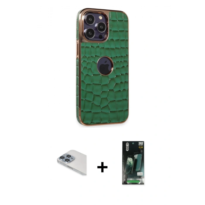 MARSİLYAN™- iPhone 13 Pro Max Kılıf Ufuk Form Prime - Şeffaf 360 Full Body Arka Koruyucu + Pers Alüminyum Kamera Lens - SABE