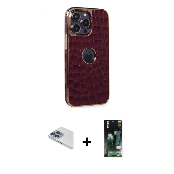 MARSİLYAN™- iPhone 13 Pro Max Kılıf Ufuk Form Prime - Şeffaf 360 Full Body Arka Koruyucu + Pers Alüminyum Kamera Lens - SABE