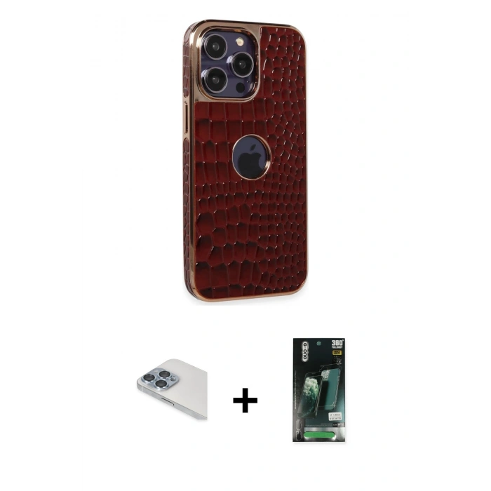 MARSİLYAN™- iPhone 13 Pro Max Kılıf Ufuk Form Prime - Şeffaf 360 Full Body Arka Koruyucu + Pers Alüminyum Kamera Lens - SABE