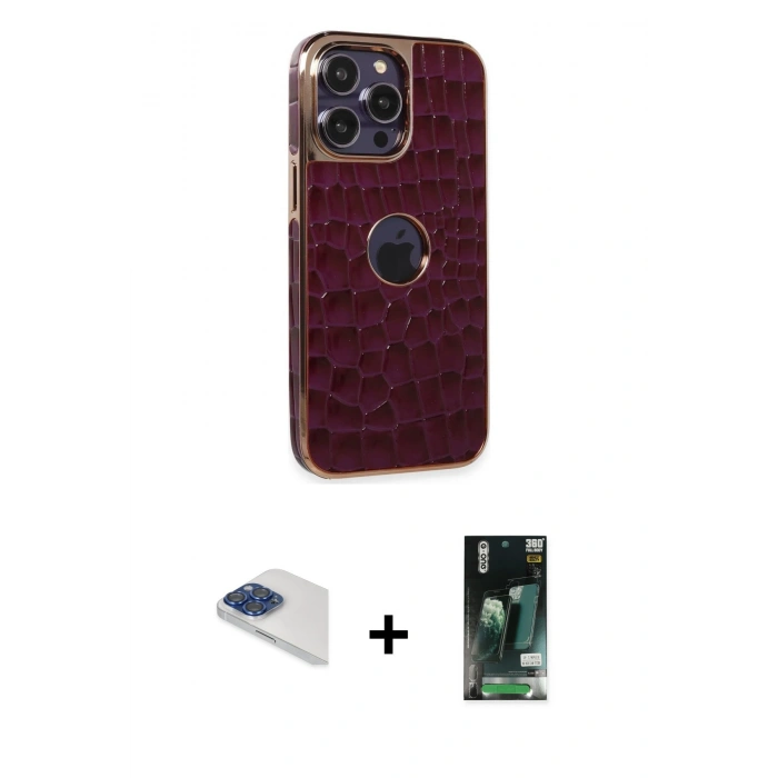 MARSİLYAN™- iPhone 13 Pro Max Kılıf Ufuk Form Prime - Şeffaf 360 Full Body Arka Koruyucu + Pers Alüminyum Kamera Lens - LT