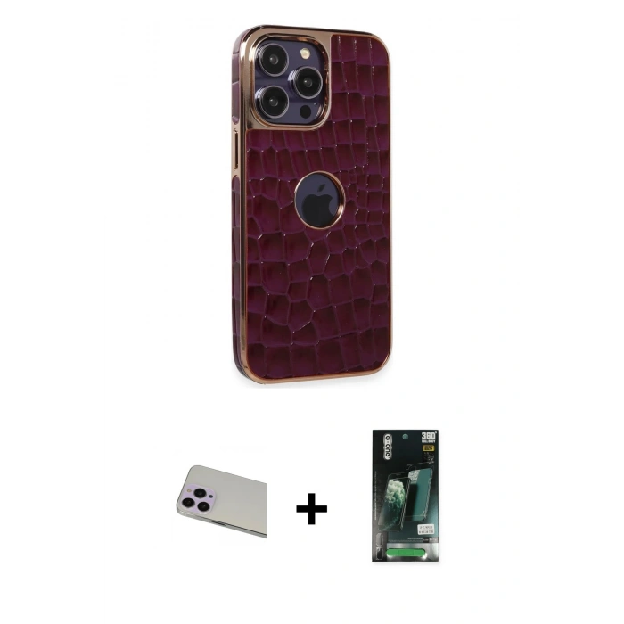 MARSİLYAN™- iPhone 13 Pro Max Kılıf Ufuk Form Prime - Şeffaf 360 Full Body Arka Koruyucu + Rainbow Kamera Lens Koruma Cam - MR