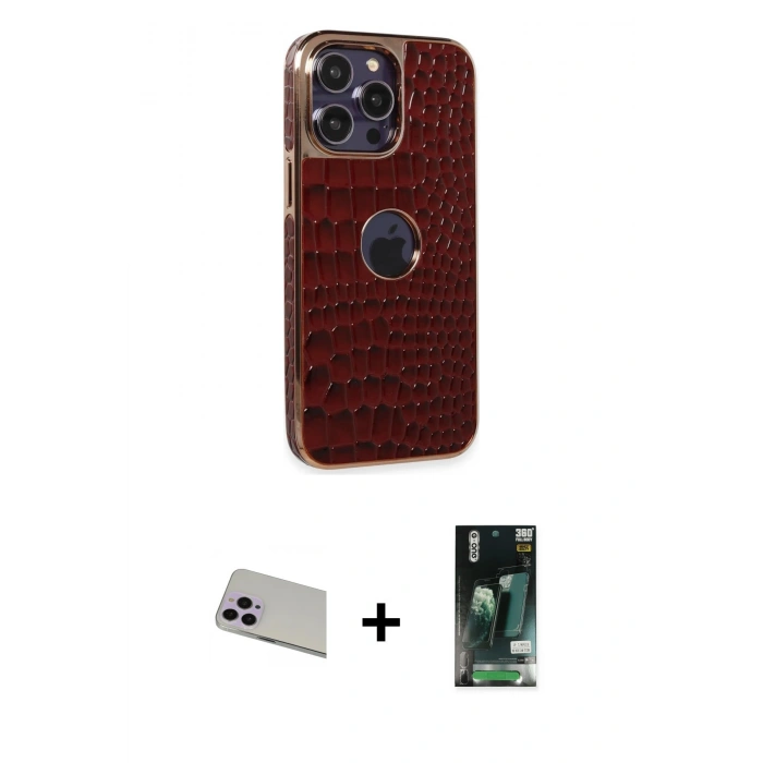 MARSİLYAN™- iPhone 13 Pro Max Kılıf Ufuk Form Prime - Şeffaf 360 Full Body Arka Koruyucu + Rainbow Kamera Lens Koruma Cam - MR