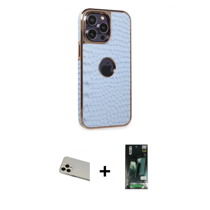 MARSİLYAN™- iPhone 13 Pro Max Kılıf Ufuk Form Prime - Şeffaf 360 Full Body Arka Koruyucu + Rainbow Kamera Lens Koruma Cam - REGD