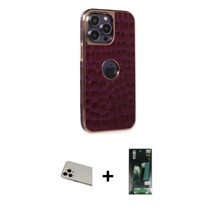 MARSİLYAN™- iPhone 13 Pro Max Kılıf Ufuk Form Prime - Şeffaf 360 Full Body Arka Koruyucu + Rainbow Kamera Lens Koruma Cam - REGD